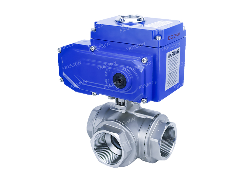 electric threaded three-way ball valve