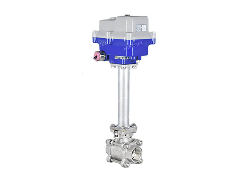 防爆电动三片式丝扣球阀加高15CM