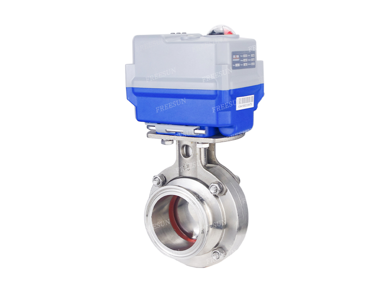 旧款蓝色电动卡盘蝶阀