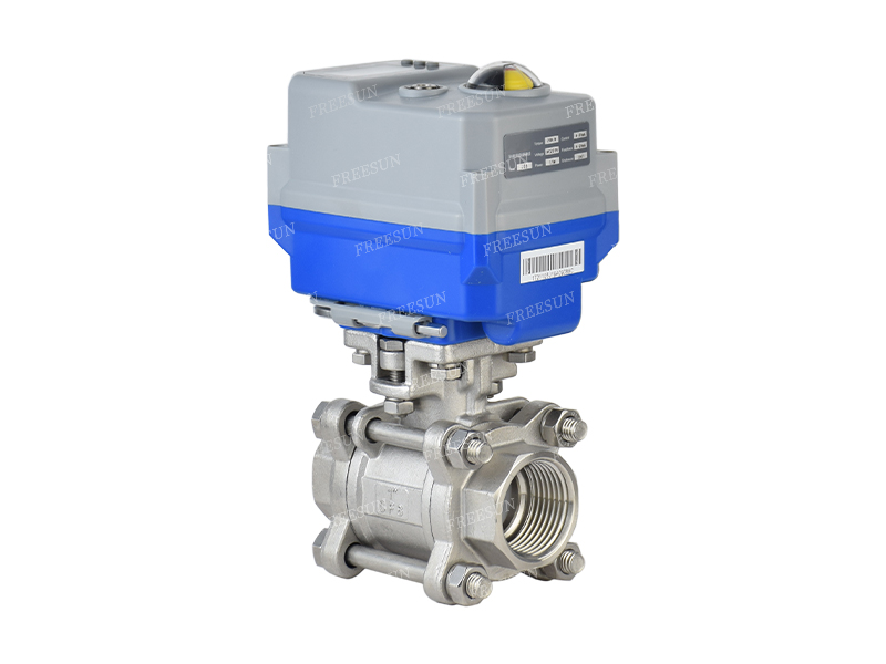 电动三片式丝扣球阀