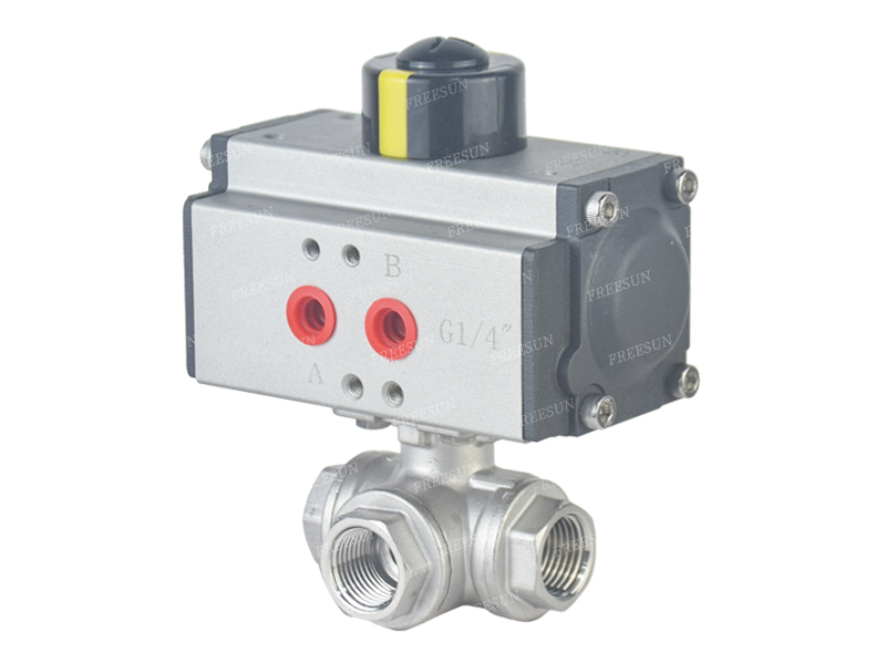 气动三通丝扣球阀