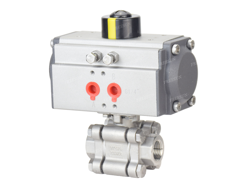 气动高压三片式丝扣球阀